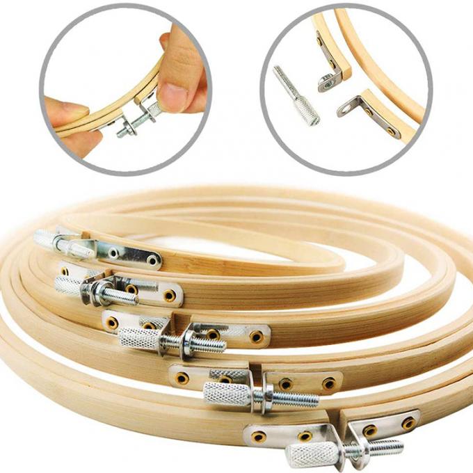 طوق حرفة الخيزران المستدام، إطار تطريز قابل لإعادة الاستخدام لفن DIY 4