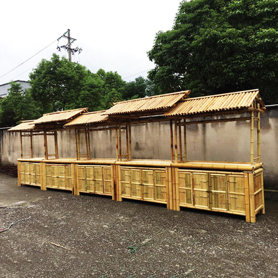 220x160cm Tiki Bar Bamboo Bar Bench Bar مع كراسي سقف مقاوم للماء في الهواء الطلق
