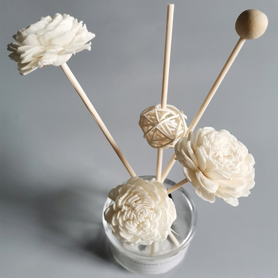 الصفحة الرئيسية معطر محفوظ Reed Diffuse Dried Sola Flower Reed Diffuser with Cotton Wick