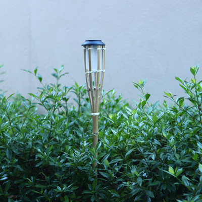 Yard Garden Outdoor Bamboo Tiki Torch مع علبة زيت بديلة قابلة لإعادة الملء