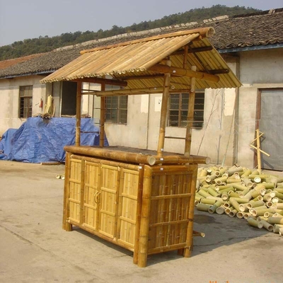 220x160cm Tiki Bar Bamboo Bar Bench Bar مع كراسي سقف مقاوم للماء في الهواء الطلق