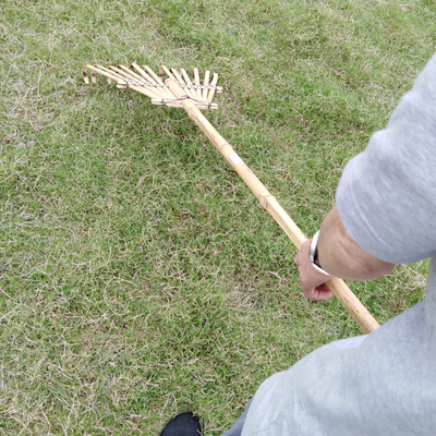 11 Tine 145cm الخيزران أشعل النار اليدوية Rustless حديقة الخليعون Harrow