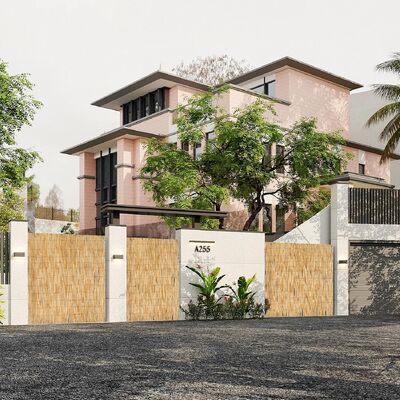 سياج من القصب الطبيعي، ستارة شاشة من القصب صديقة للبيئة للحديقة والشرفة والخارج والباحة الخلفية ديكورات لفائف السياج - 1 * 3 متر